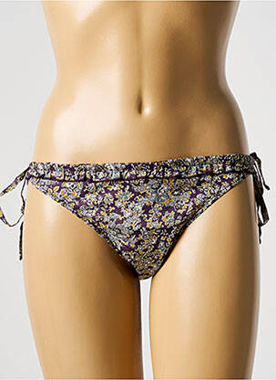 Bas de maillot de bain imprimé fleurs bikini violet LAURA URBINATI femme