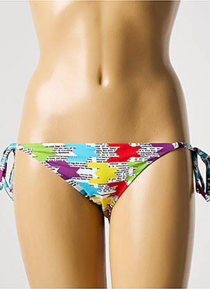 Bas de maillot de bain imprimé fantaisie bikini blanc GALLIANO femme
