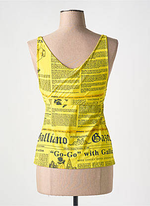 Top imprimé fantaisie fines bretelles jaune JOHN GALLIANO femme