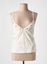 Top imprimé fantaisie fines bretelles beige JOHN GALLIANO femme