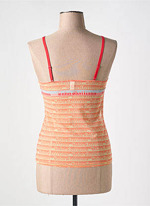 Top imprimé fantaisie fines bretelles orange JOHN GALLIANO femme