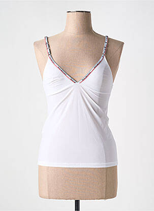 Top coupe cintrée fines bretelles blanc JOHN GALLIANO femme