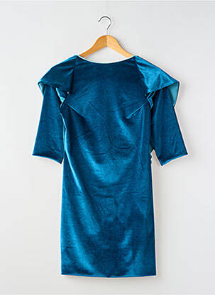 Robe courte manches 3/4 manches 3/4 bleu ELIZA femme