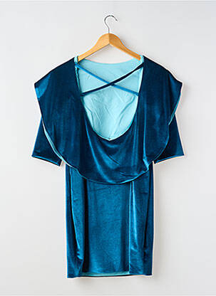Robe courte manches 3/4 manches 3/4 bleu ELIZA femme