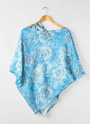 Poncho bleu ELIZA pour femme