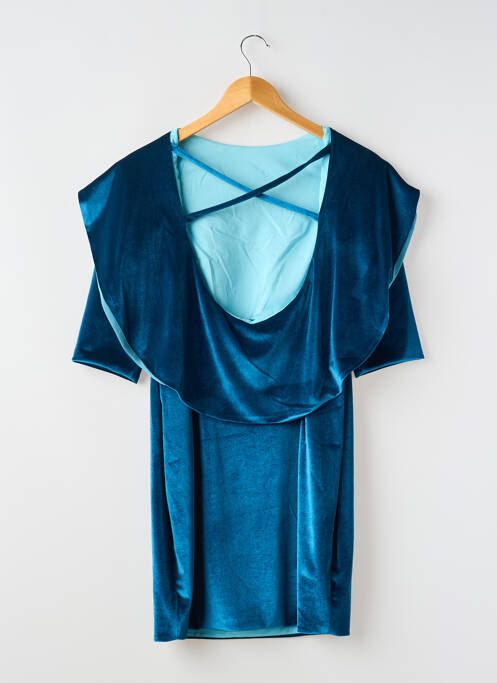 Robe courte manches 3/4 manches 3/4 bleu ELIZA femme