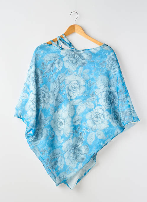 Poncho bleu ELIZA pour femme
