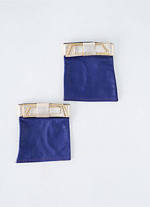 Mitaines effet matière satinée bleu MAISON FABRE femme