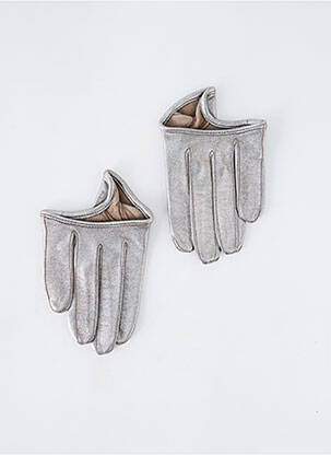 Gants effet matière satinée argent MAISON FABRE femme