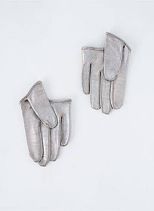 Gants effet matière satinée argent MAISON FABRE femme