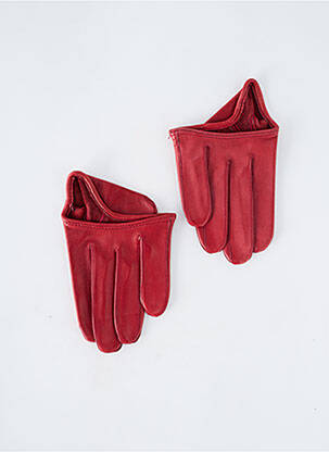 Gants effet matière satinée rouge MAISON FABRE femme