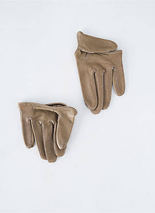 Gants effet matière satinée beige MAISON FABRE femme
