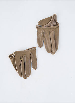 Gants effet matière satinée beige MAISON FABRE femme