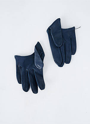 Gants effet matière satinée bleu MAISON FABRE femme