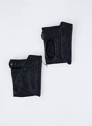 Mitaines effet matière satinée noir MAISON FABRE femme