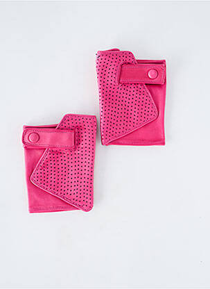 Mitaines effet matière satinée rose MAISON FABRE femme