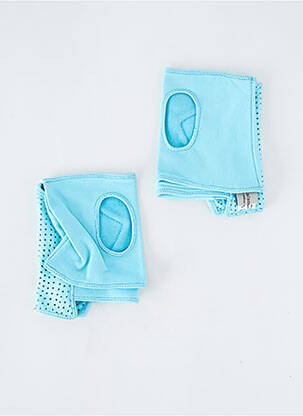 Mitaines effet matière satinée bleu MAISON FABRE femme