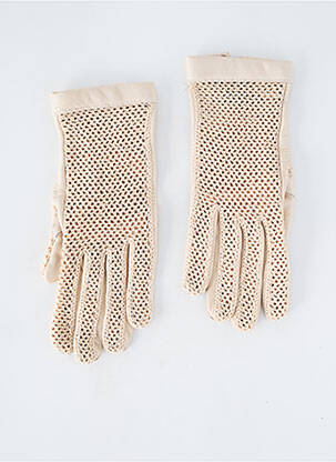 Gants bi-matiére beige MAISON FABRE femme