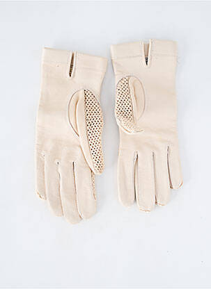 Gants bi-matiére beige MAISON FABRE femme