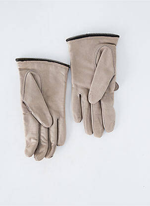 Gants effet matière satinée beige MAISON FABRE femme