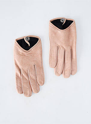 Gants effet matière satinée beige MAISON FABRE femme