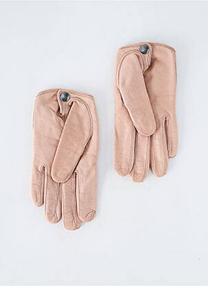 Gants effet matière satinée beige MAISON FABRE femme