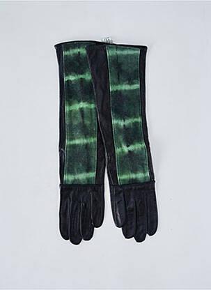 Gants effet matière satinée noir MAISON FABRE femme