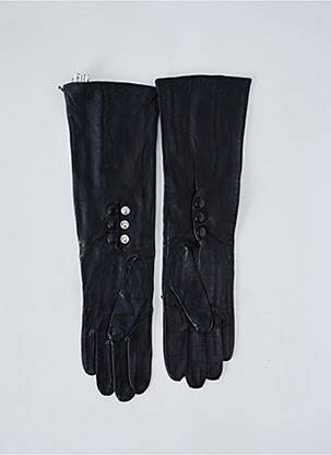 Gants effet matière satinée noir MAISON FABRE femme
