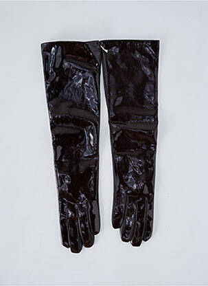 Gants bi-matiére marron MAISON FABRE femme