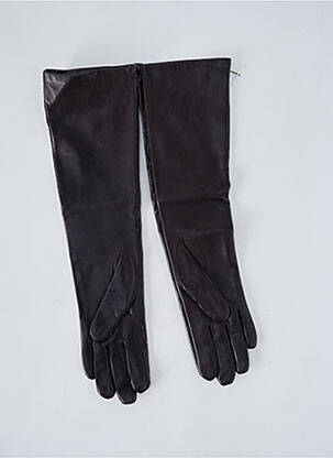 Gants bi-matiére marron MAISON FABRE femme