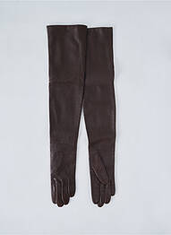 Gants doublure textile marron MAISON FABRE femme