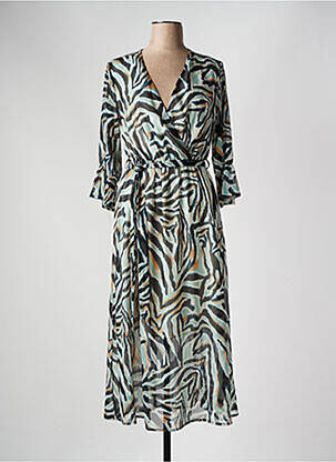 Robe mi-longue manches 3/4 manches 3/4 noir IT HIPPIE femme