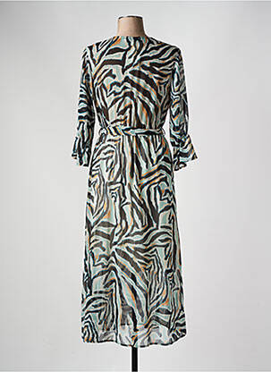 Robe mi-longue manches 3/4 manches 3/4 noir IT HIPPIE femme