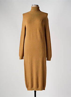 Robe pull stretch manches longues marron LUK AP femme