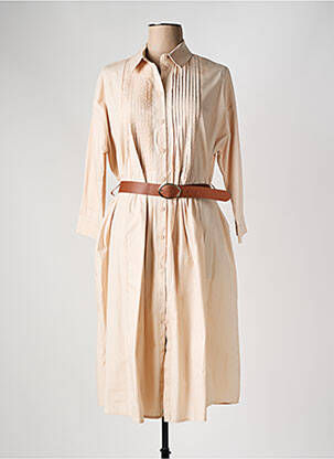 Robe mi-longue manches longues manches longues rose SWEEWË femme
