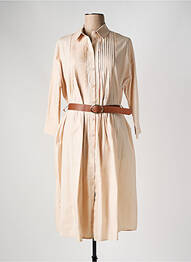 Robe mi-longue manches longues manches longues rose SWEEWË femme