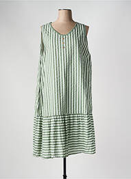 Robe mi-longue sans manche sans manche vert TERA BORA femme
