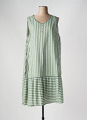 Robe mi-longue sans manche sans manche vert TERA BORA femme