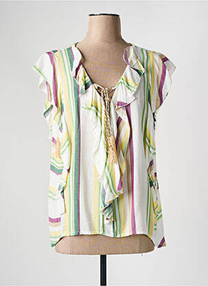 Blouse manches courtes manches courtes vert APRIL VINTAGE femme