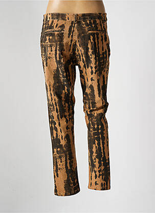 Pantalon chino fermeture zippée sous rabat boutonné taille normale marron LUK AP femme