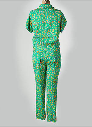 Combi-pantalon col chemisier manches courtes vert APRIL VINTAGE femme