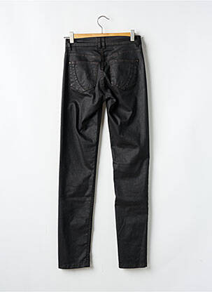 Pantalon slim tissage enduit taille haute noir CMK femme