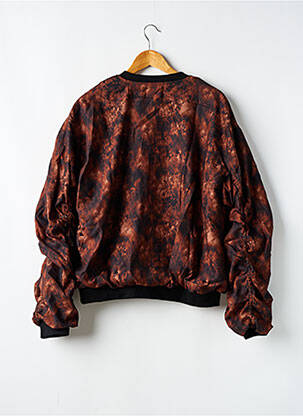 Blouson effet matière satinée marron NESLAY femme