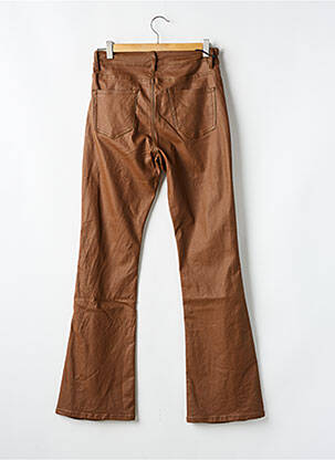 Pantalon flare stretch taille haute marron 3D femme