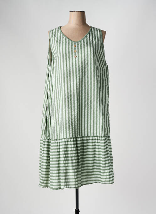 Robe mi-longue vert TERA BORA pour femme