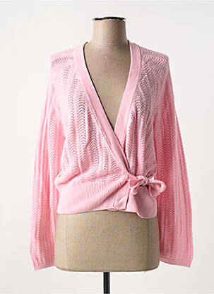Gilet cache-cœur stretch rose BLUTSGESCHWISTER femme