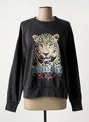 Sweat-shirt à capuche stretch manches longues noir ONLY femme