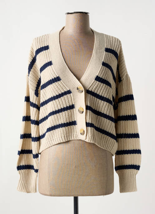 Gilet manches longues beige ONLY pour femme