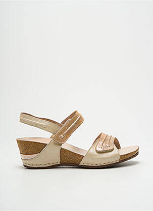 Sandales/nu pieds matière lisse talon de 4 à 6cm beige PEDI GREEN femme