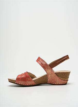 Sandales/nu pieds matière lisse talon de 4 à 6cm rouge PEDI GREEN femme